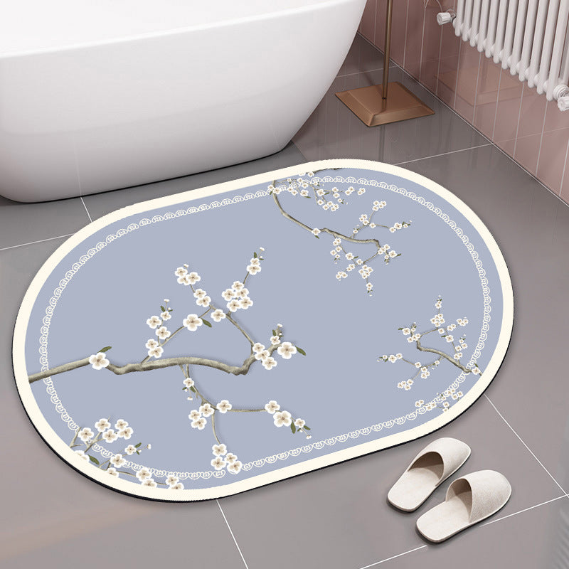 Elegant Floral Print Bath Mat Kalsten