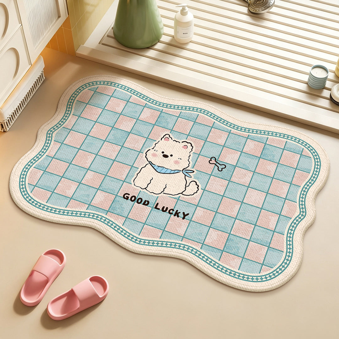 Absorbent Floral Embossed Bath Mat Kalsten