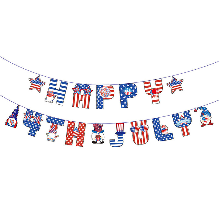 Unisex paper star-shaped tag with USA motif and jute cord Kalsten