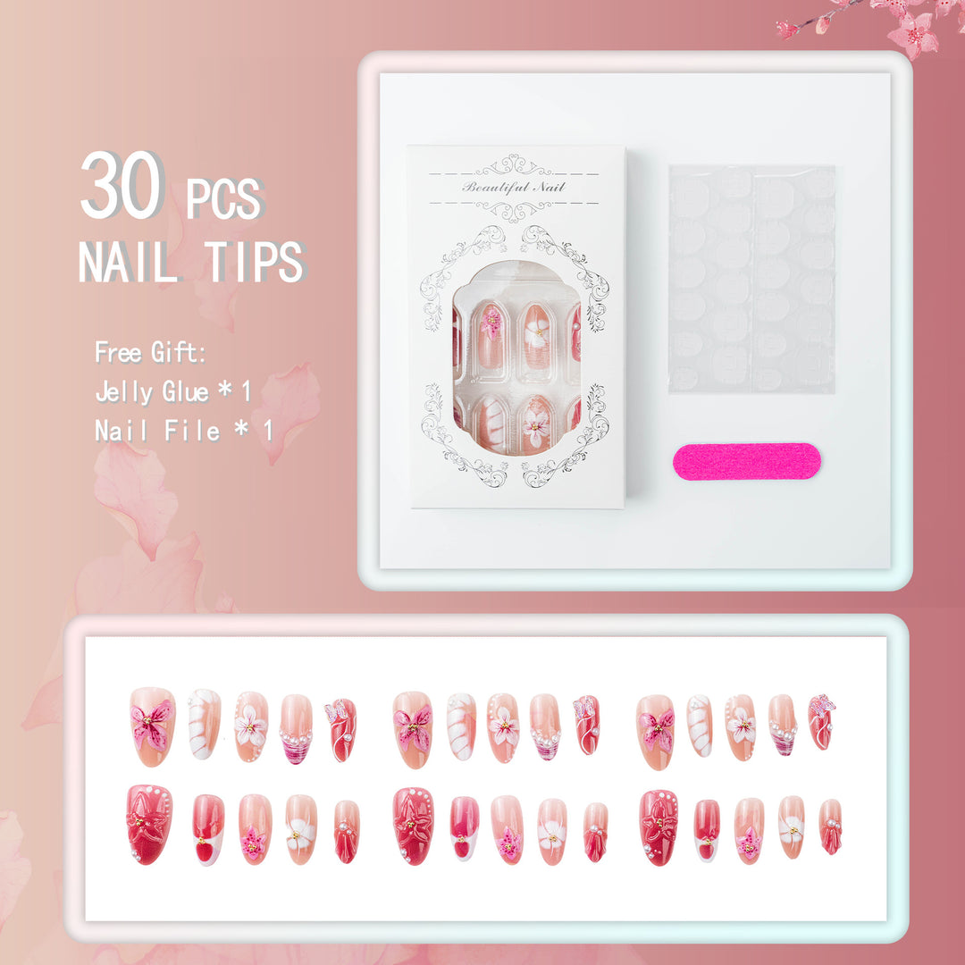 Elegant artificial nails with floral designs Kalsten