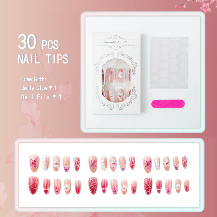 Elegant artificial nails with floral designs Kalsten