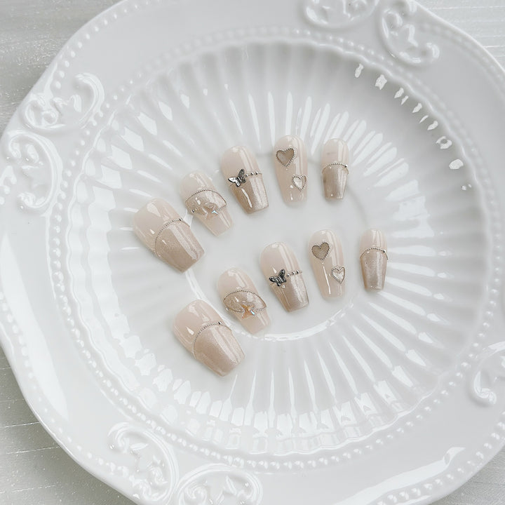 Butterfly-Embellished Press-On Nail Set