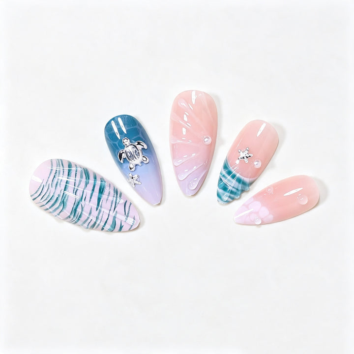 Ocean-Inspired Nail Art Design Set Kalsten