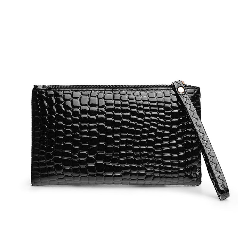Elegant Crocodile Patterned Clutch Bag