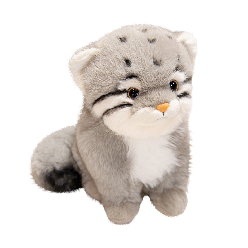 Plush Sitting Exotic Cat Companion with Ultra-Soft Faux Fur and Embroidered Face Kalsten