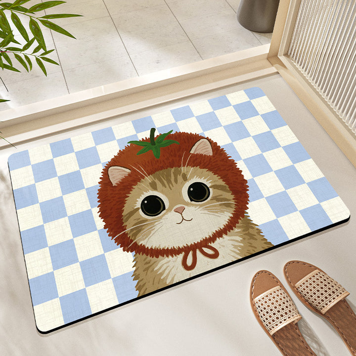 Cute Cat Print Bath Mat Kalsten