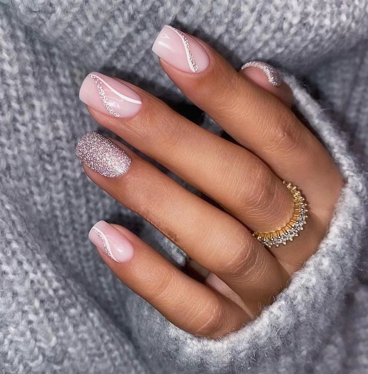 Glittery Stiletto Nail Extensions Kalsten