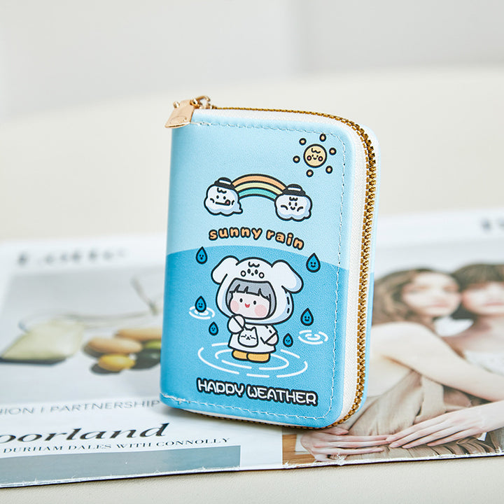 Fun Cartoon Print Zipper Wallet