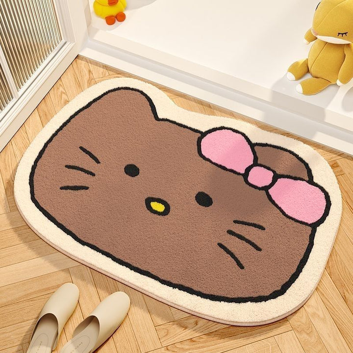 Plush Cartoon Cat Bath Mat