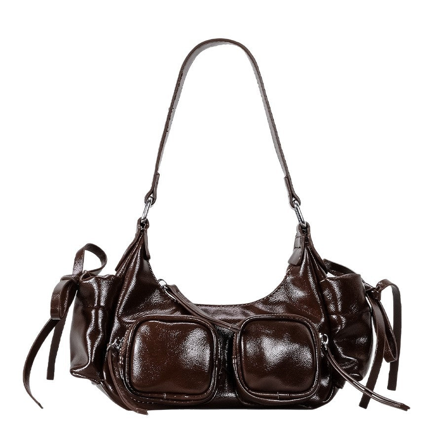 Multi-Pocket Leather Handbag