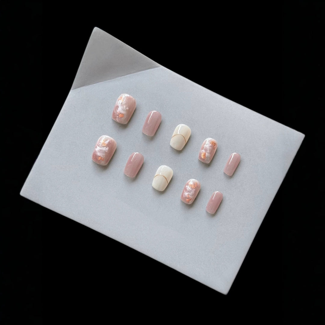 Artistic Marble Design Press-On Nails