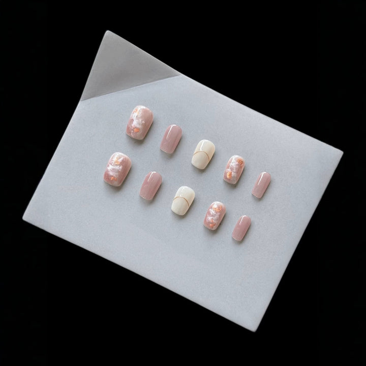 Artistic Marble Design Press-On Nails
