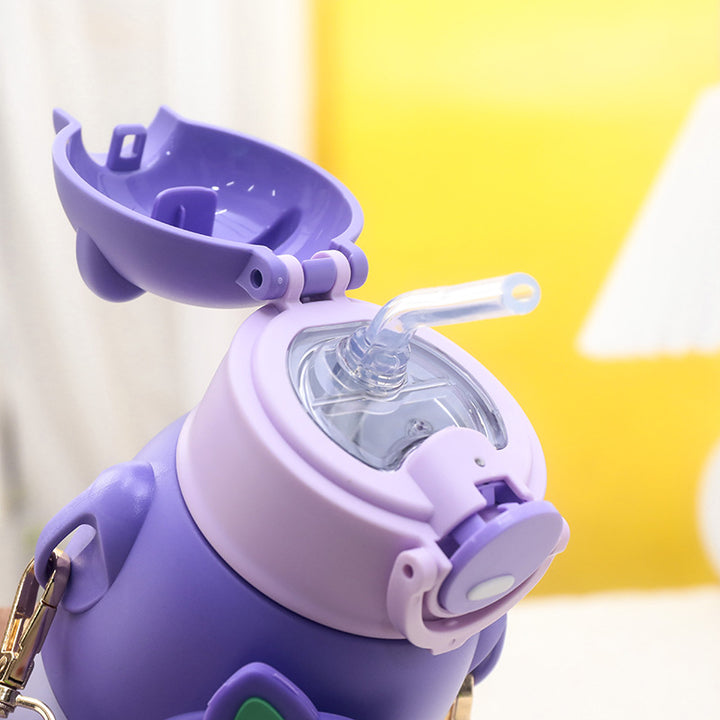 Women's insulated drinking bottle with cute animal design and practical carrying strap Kalsten