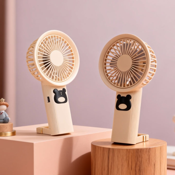 Women Portable Handheld Fan with Cute Bear Design Kalsten