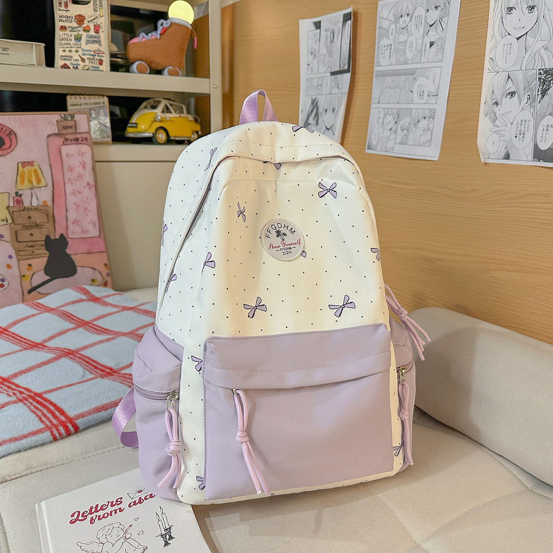 Stylish Bow-Embellished Casual Backpack Kalsten