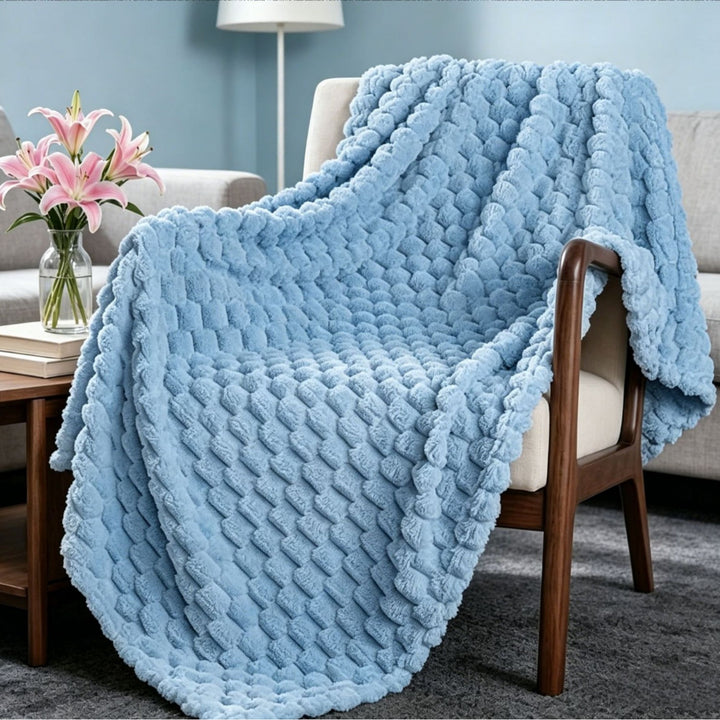 Premium Textured Plush Throw Blanket