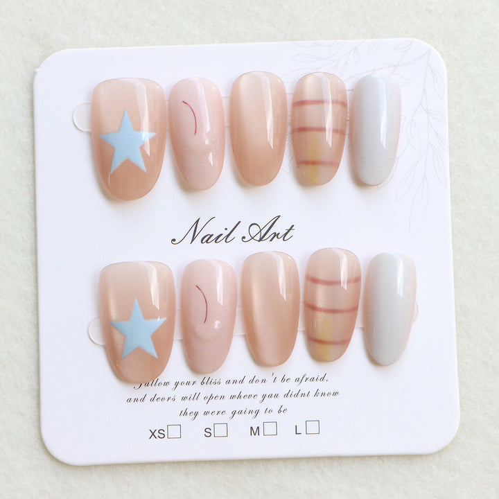 Star-Decorated Press-On Nail Art Kalsten