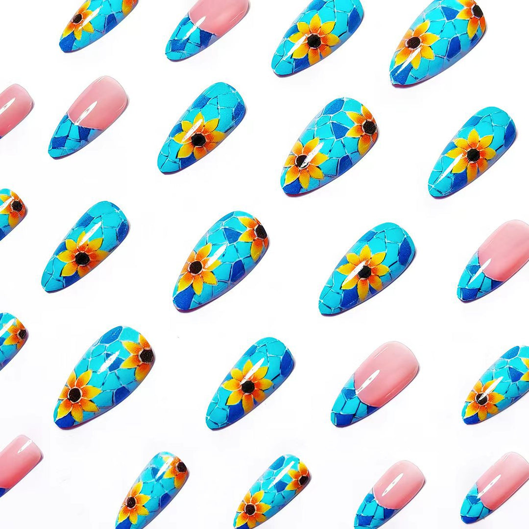 Artificial nails in creative mosaic design Kalsten