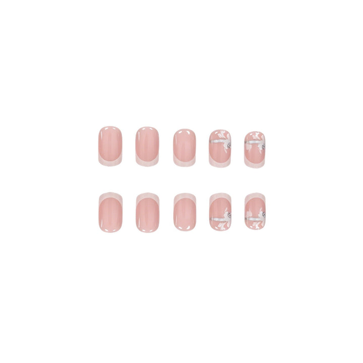 French Tip Floral Nail Art Enhancements Kalsten