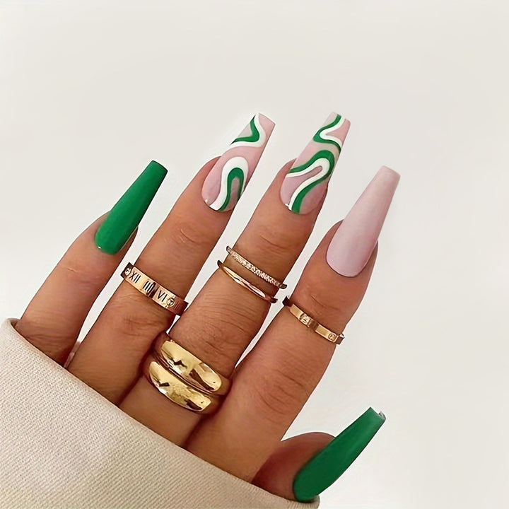 Artistic Long-Lasting Press-On Nail Set Kalsten