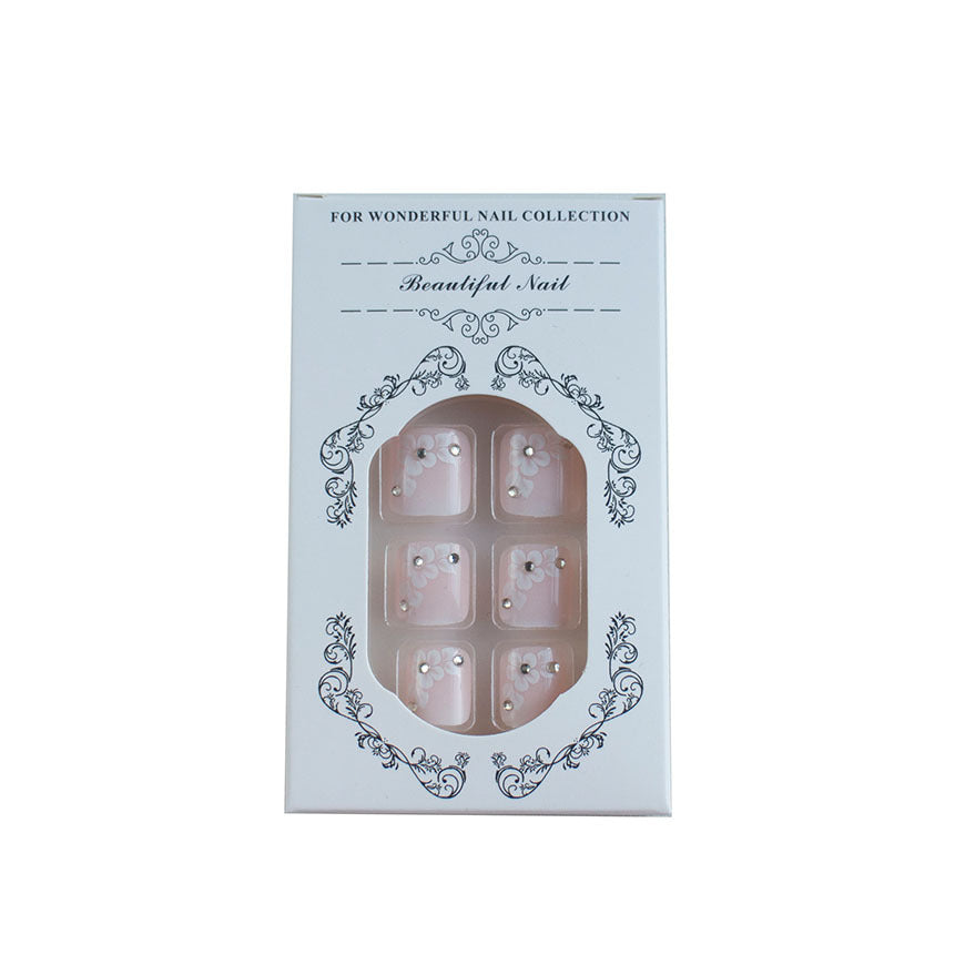 Floral Embellished Press-On Toenails