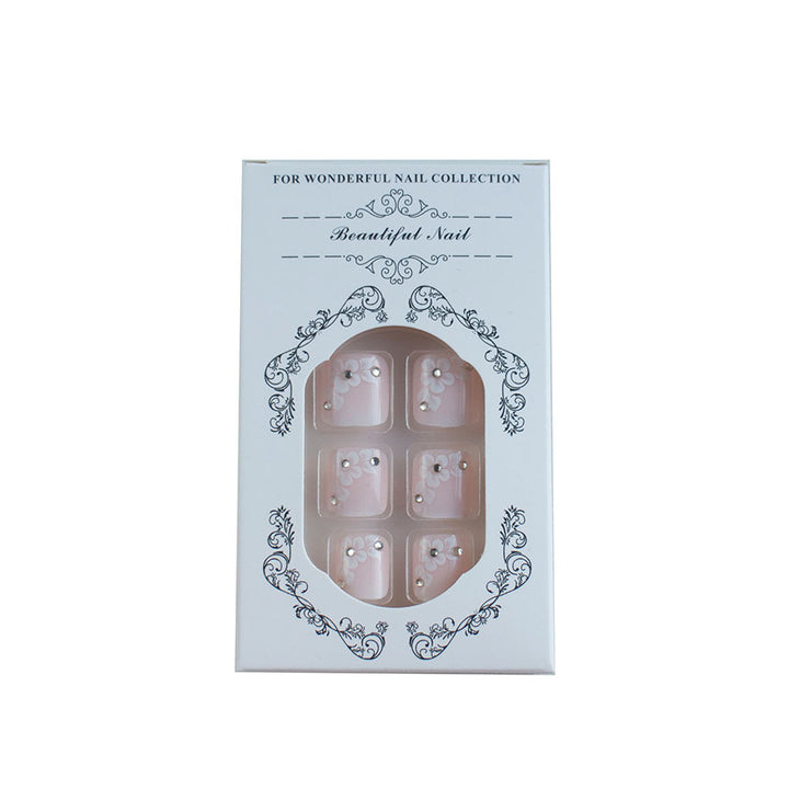 Floral Embellished Press-On Toenails