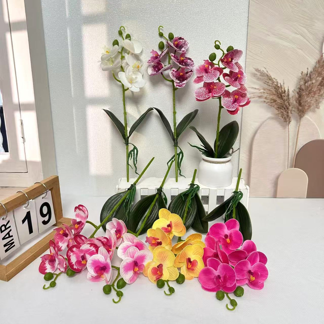 Lifelike Orchid Plant Arrangement for Indoor Home Decor