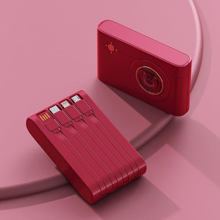 Portable power bank with integrated cable system and innovative charging functions Kalsten