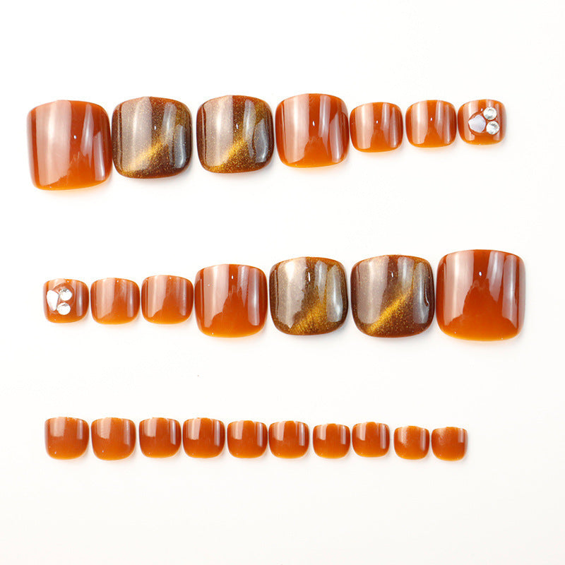Elegant Glossy Press-On Toenail Art Set