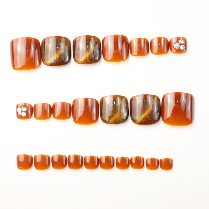 Elegant Glossy Press-On Toenail Art Set
