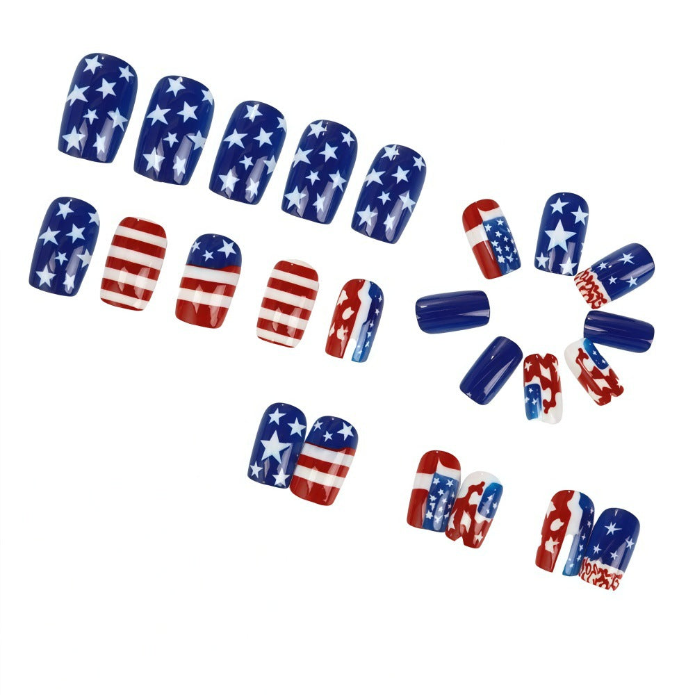 Creative artistic nails in patriotic design Kalsten