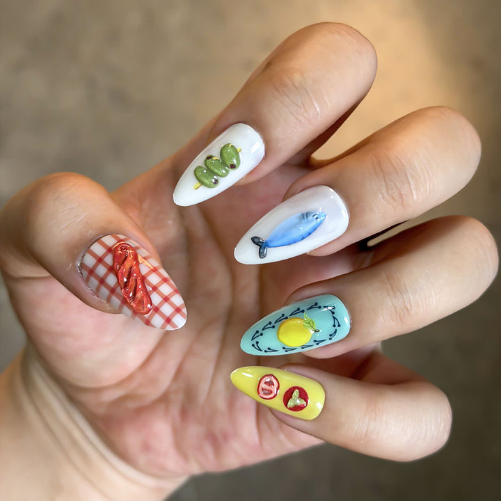 Artistic Ocean-Inspired Press-On Nails Kalsten