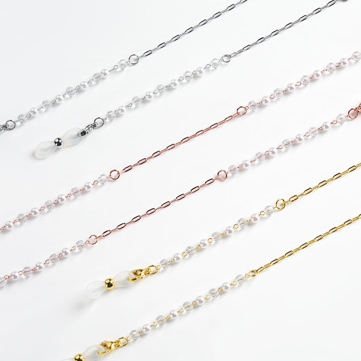 Elegant Pearl-Accented Eyewear Chain Kalsten