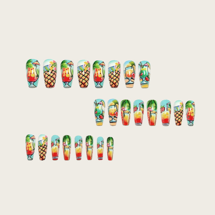 Artificial nails with fruity cocktail design Kalsten