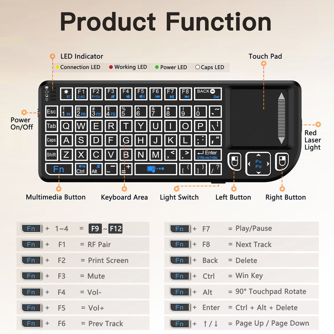 Portable Touchpad Mini Keyboard Kalsten