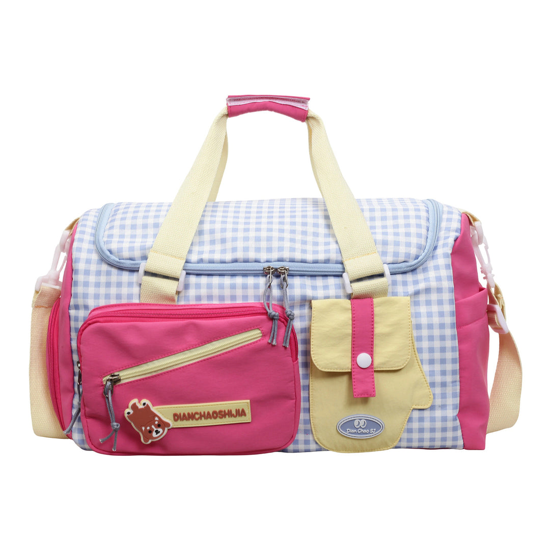 Stylish Gingham Duffle Bag