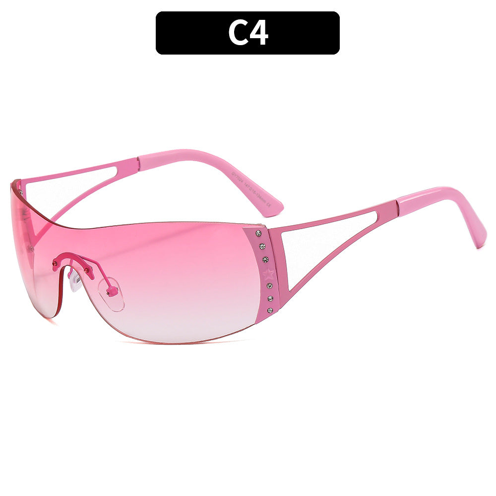 Futuristic Geometric Shield Sunglasses  1787664636
