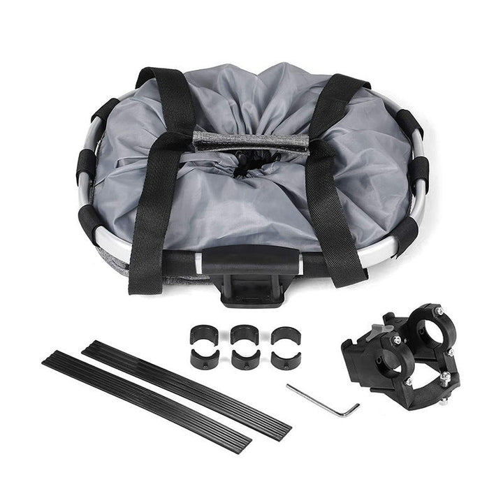 Collapsible Padded Front Bicycle Pet Basket with Safety Leash and Zipper Pocket Kalsten