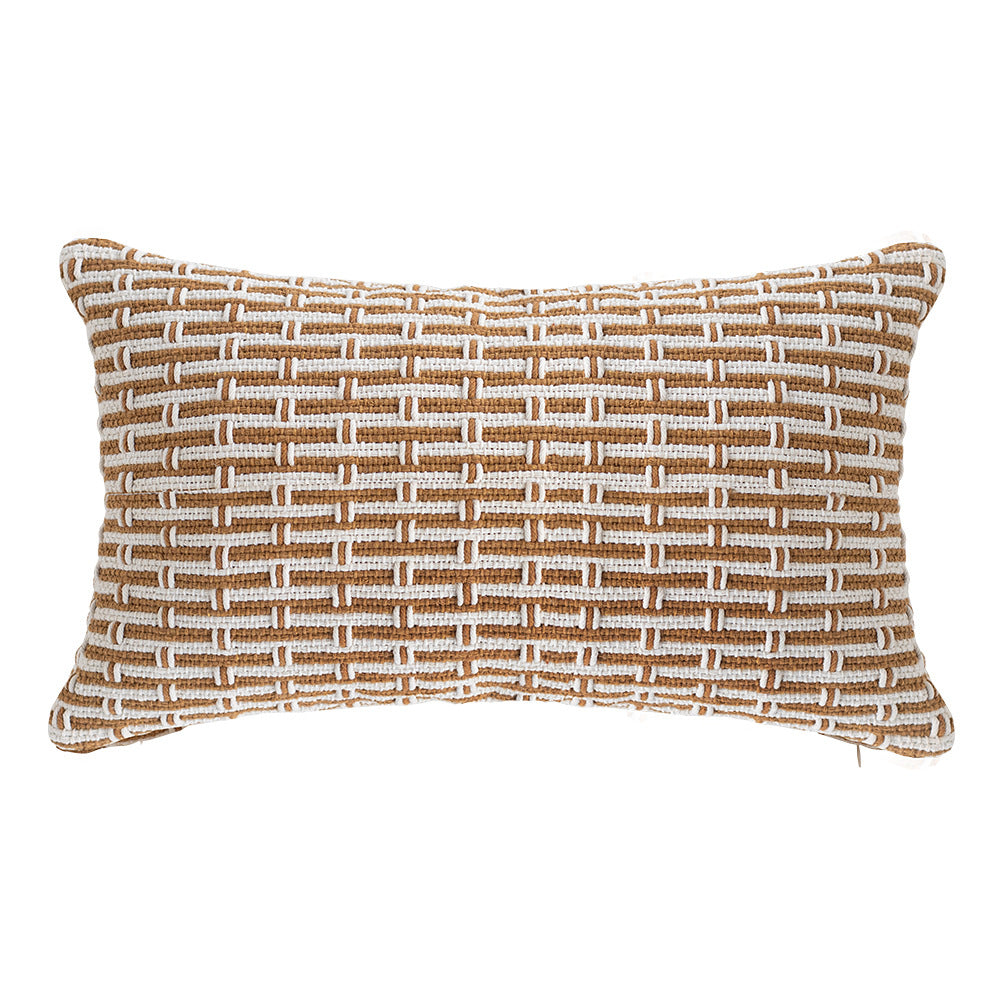 Woven cushion cover in braided look with hidden zipper