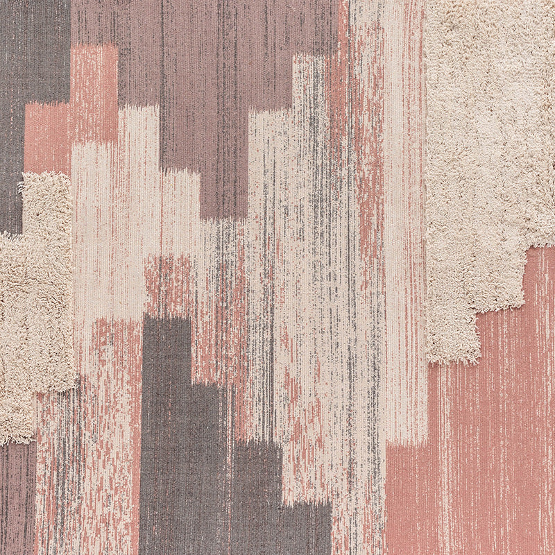 Modern woven living room rug with abstract structure and tufted high-pile accents Kalsten