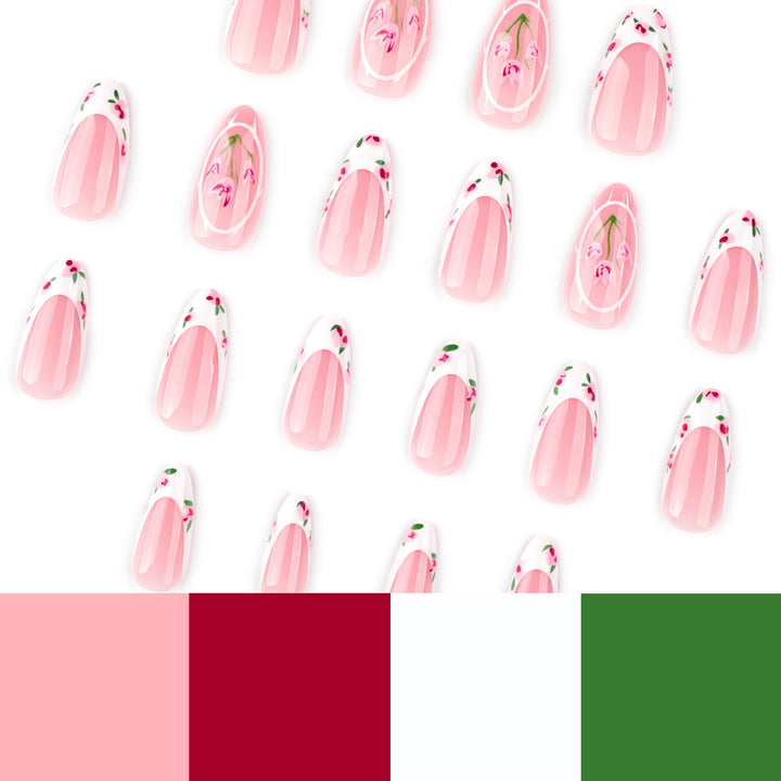 Artful Nail Extensions with Floral Design Kalsten
