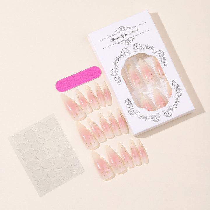 Decorative Press-On Nail Art Set with Glitter Accents