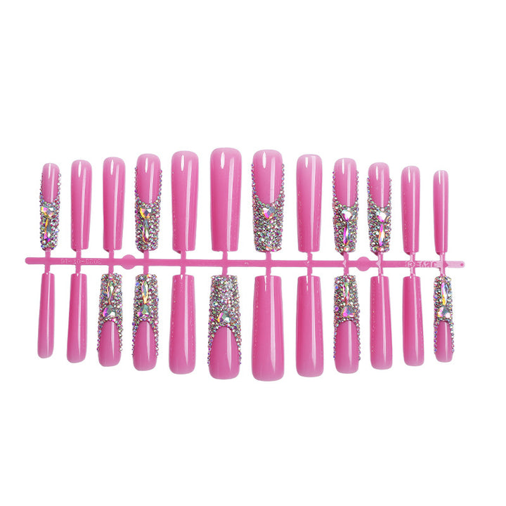 Glamorous Crystal-Embellished Press-On Nails Kalsten