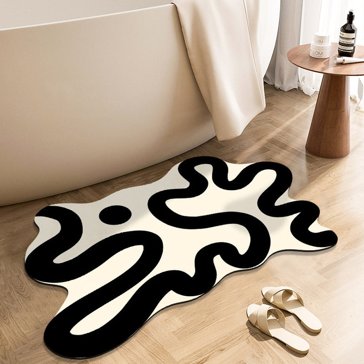 Artistic Abstract Checkered Area Mat