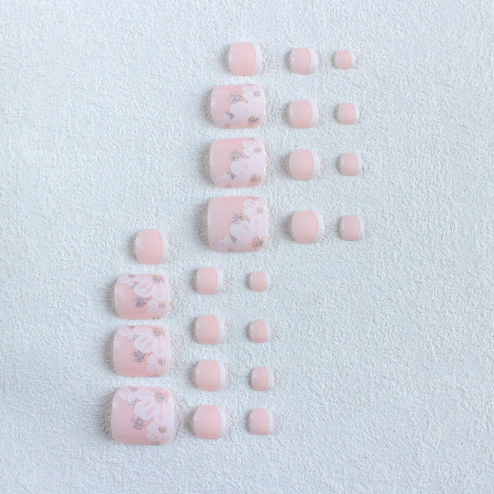 Elegant Floral Toe Nail Art
