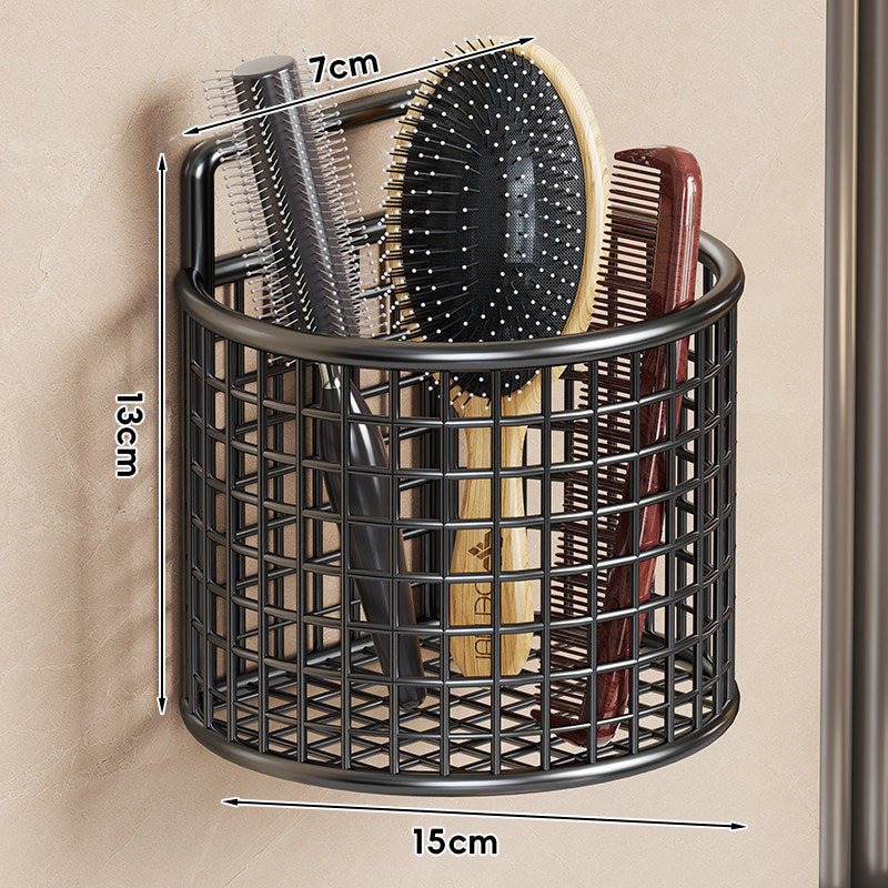 Wall-Mounted Triple Mesh Bathroom Organizer Basket for Brushes Combs and Sponges