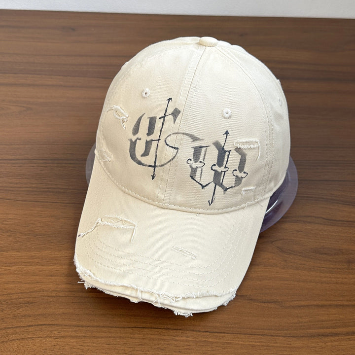 Men's Distressed Graphic Embroidered Cap Kalsten