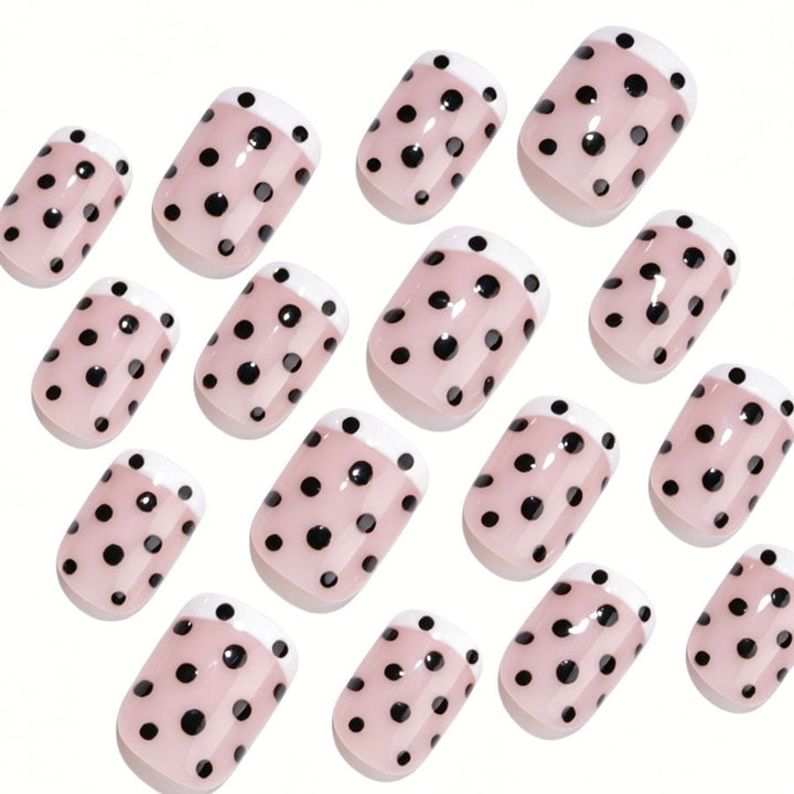 Artificial nail set with elegant dots and French tips Kalsten
