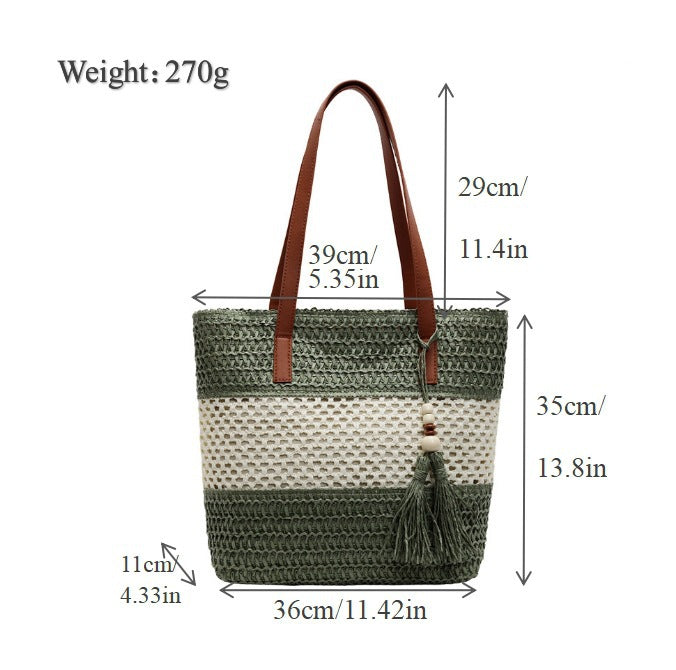 Beach bag with decorative tassel pendant Kalsten