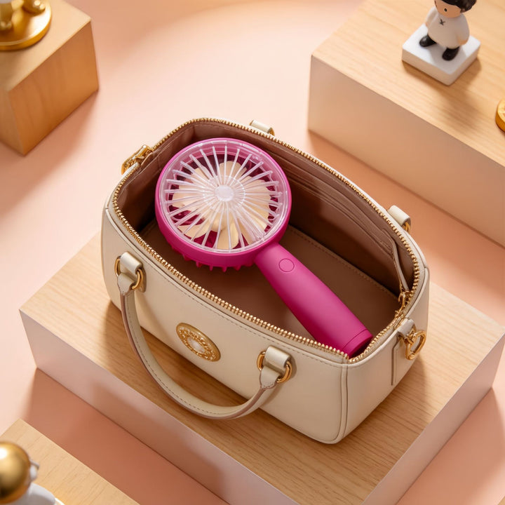 Women Portable Mini Hand Fan with Flexible USB Charging Function Kalsten